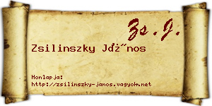Zsilinszky János névjegykártya