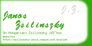 janos zsilinszky business card